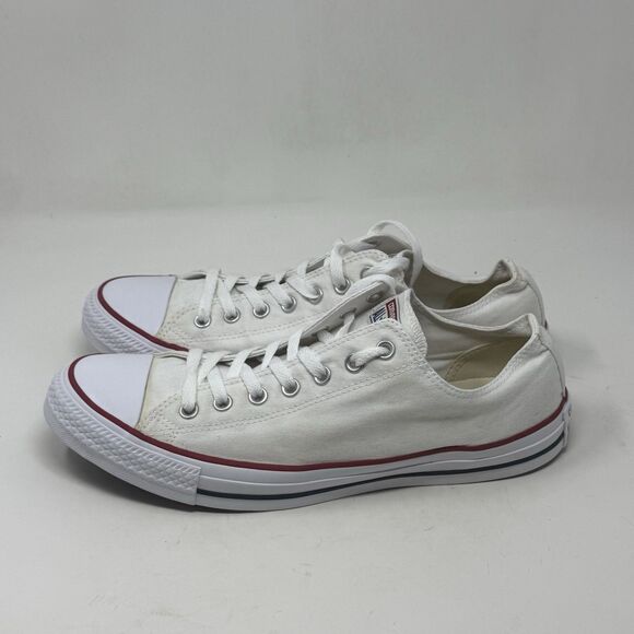 Converse All Star Chuck Taylor Sneakers Mens 12 White Canvas Low Top Shoes - Picture 4 of 16
